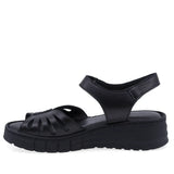 Sandale damă Anna Viotti D60-210 din piele naturală negre, vedere laterală stângă