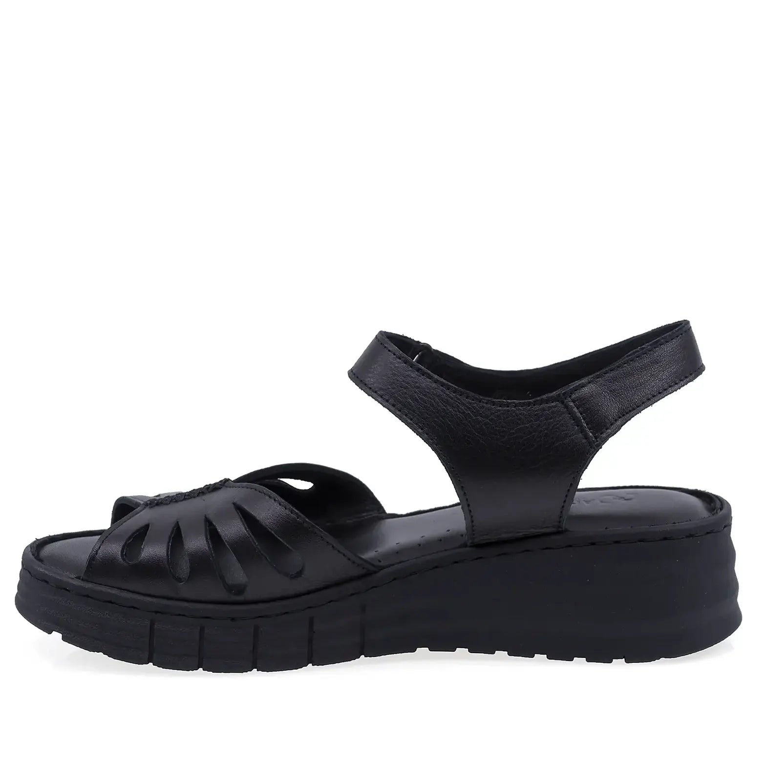 Sandale damă Anna Viotti D60-210 din piele naturală negre, vedere laterală stângă
