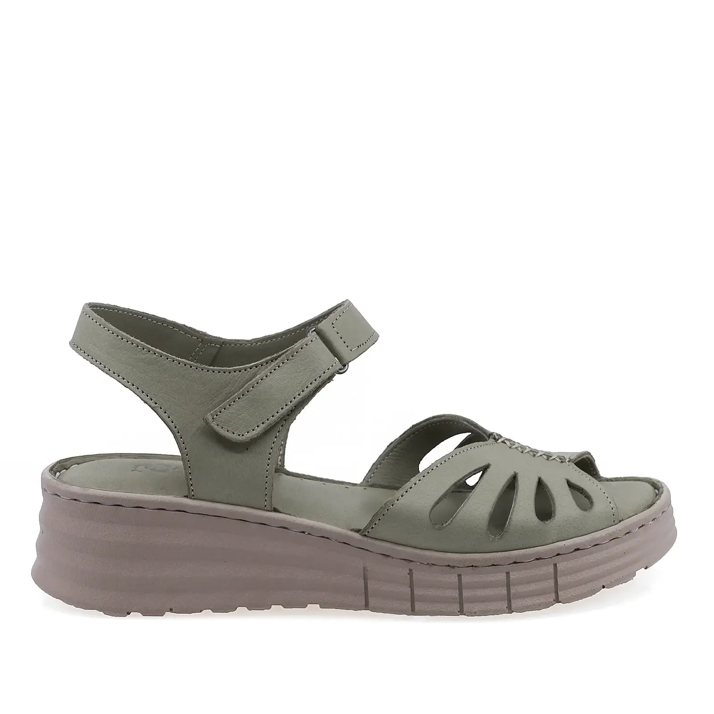 Sandale dama casual Anna Viotti D60-210 verzi, vedere laterala dreapta, cu platforma confortabila