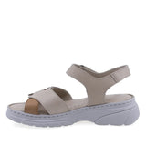 Sandale dama Anna Viotti D60-360 bej multi din piele naturala, model casual usor de asortat