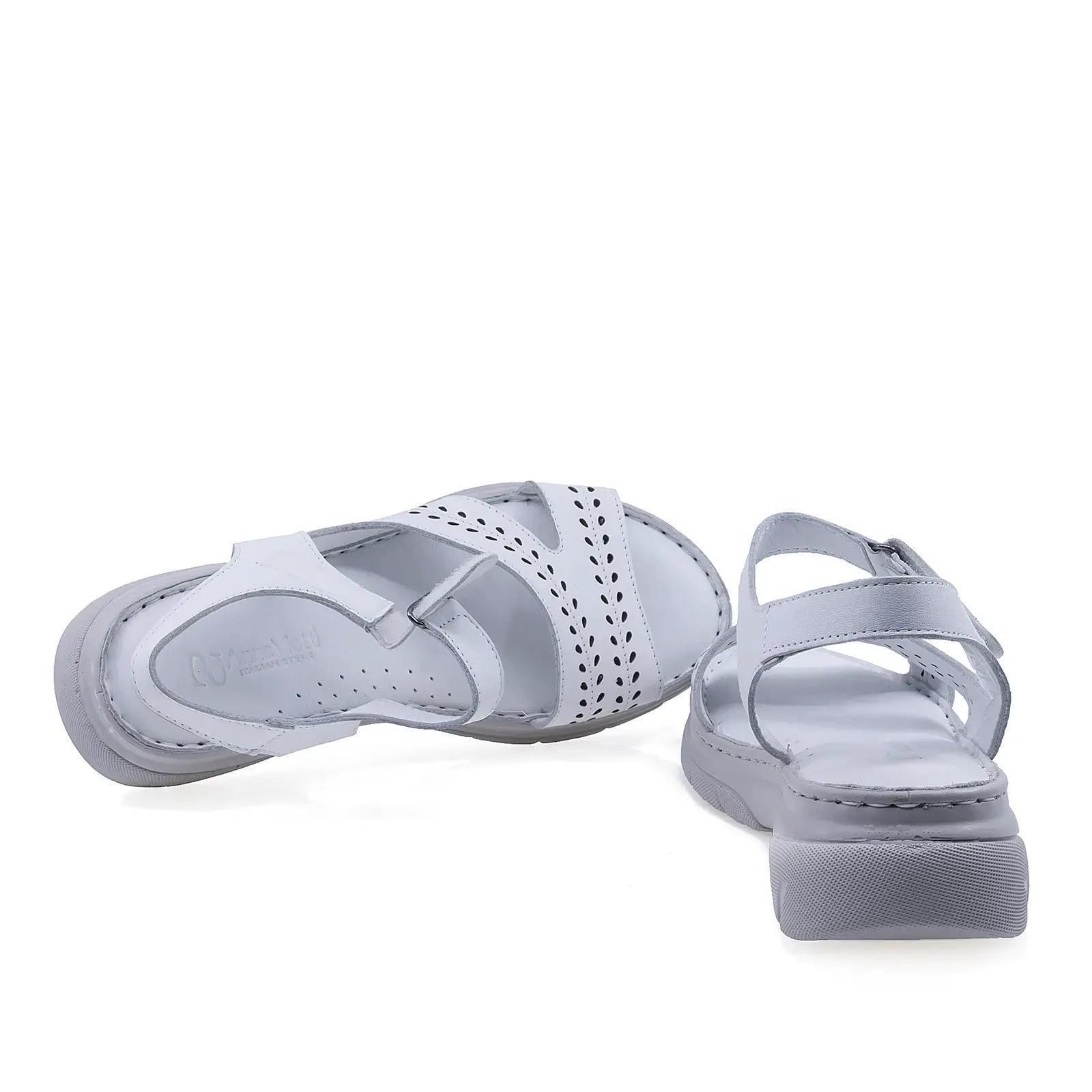 Sandale dama Anna Viotti D60-376 cu brant fusbet acoperit cu mesina naturala si interior respirabil