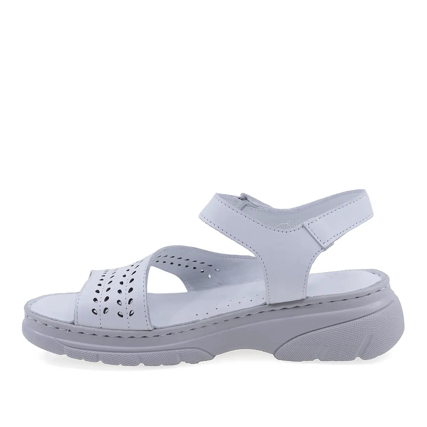 Sandale dama Anna Viotti D60-376 albe din piele naturala, design modern si confort sporit la mers