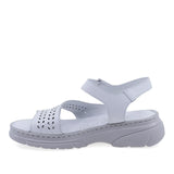 Sandale dama Anna Viotti D60-376 albe din piele naturala, design modern si confort sporit la mers