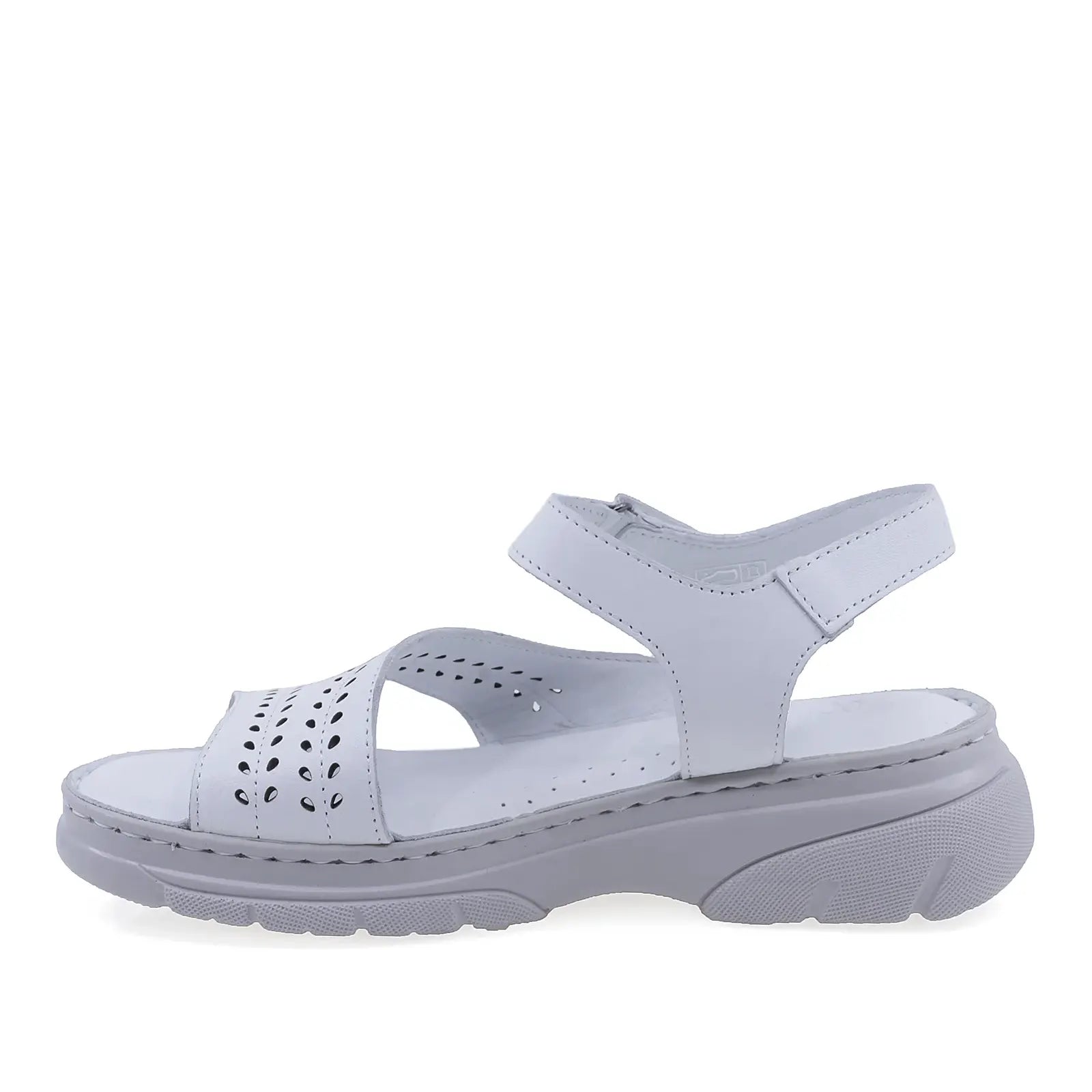 Sandale dama Anna Viotti D60-376 albe din piele naturala, design modern si confort sporit la mers