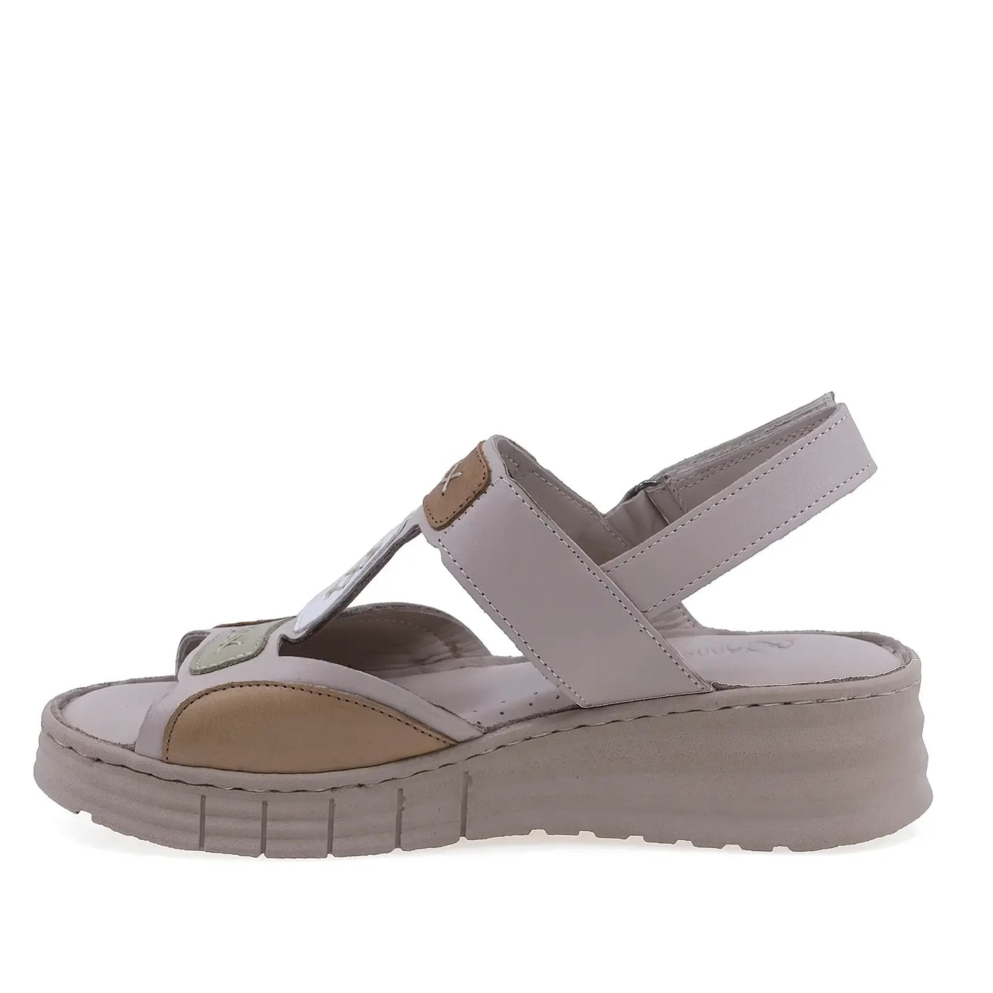 Sandale damă Anna Viotti D60-434 din piele naturală gri, vedere laterală stângă