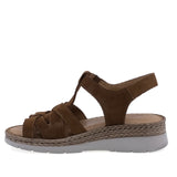 Sandale dama Anna Viotti D60-451 coniac din piele naturala intoarsa, cu platforma usoara si design modern