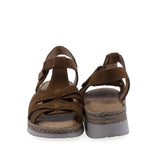 Sandale dama casual Anna Viotti D60-451 coniac, platforma stabila si confort pentru purtare zilnica