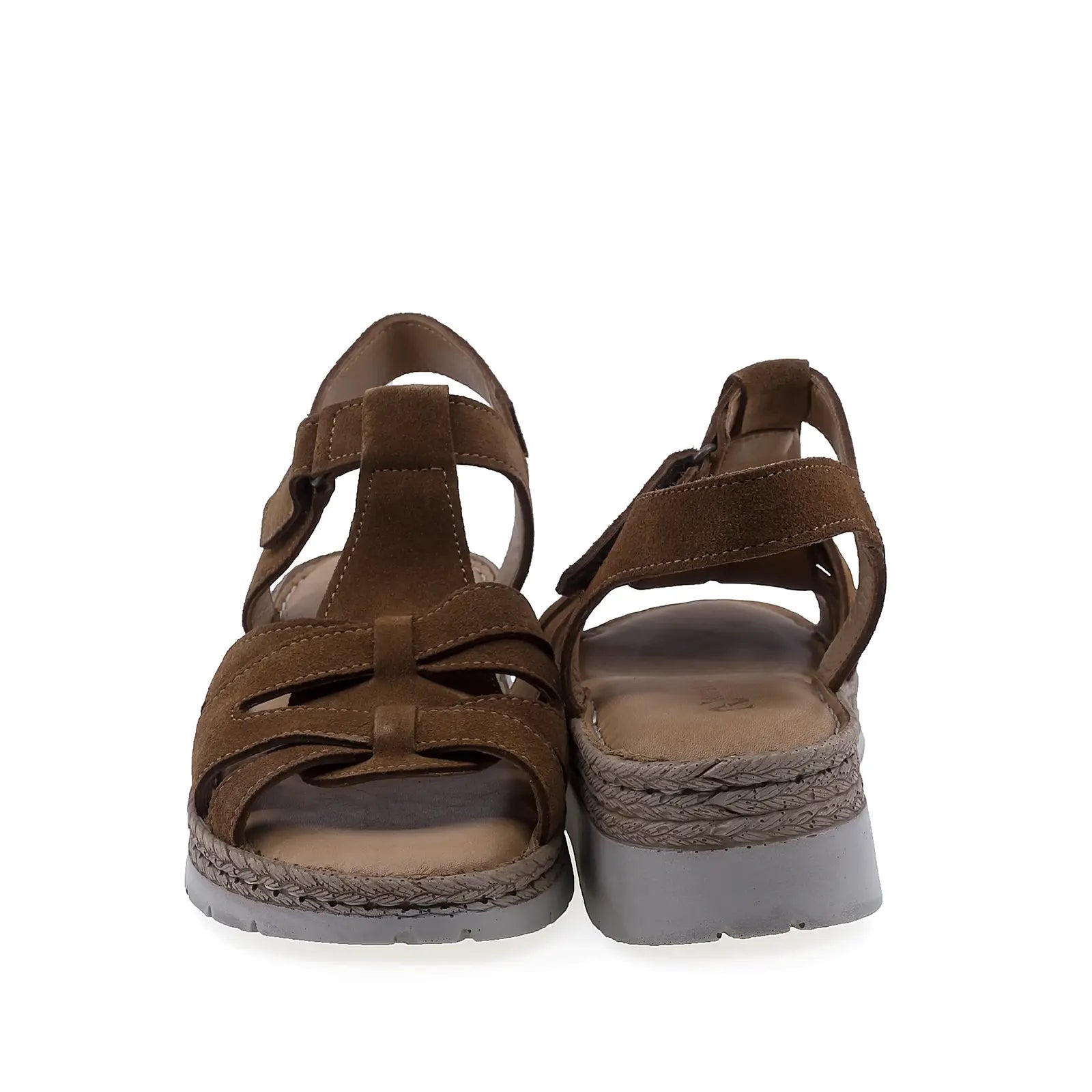 Sandale dama casual Anna Viotti D60-451 coniac, platforma stabila si confort pentru purtare zilnica