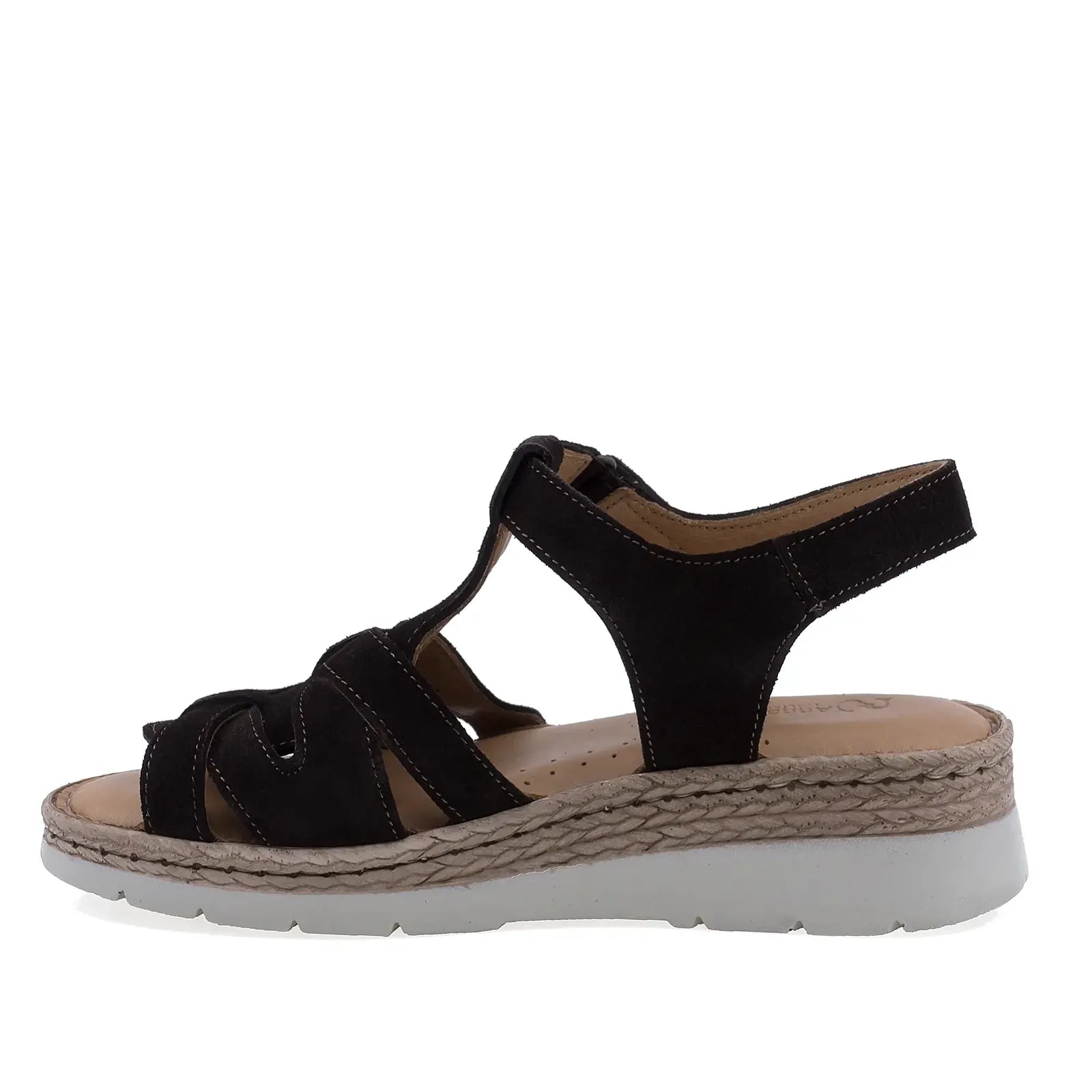 Sandale damă casual Anna Viotti D60-451 maro, vedere laterală stânga, confortabile pentru purtare zilnică