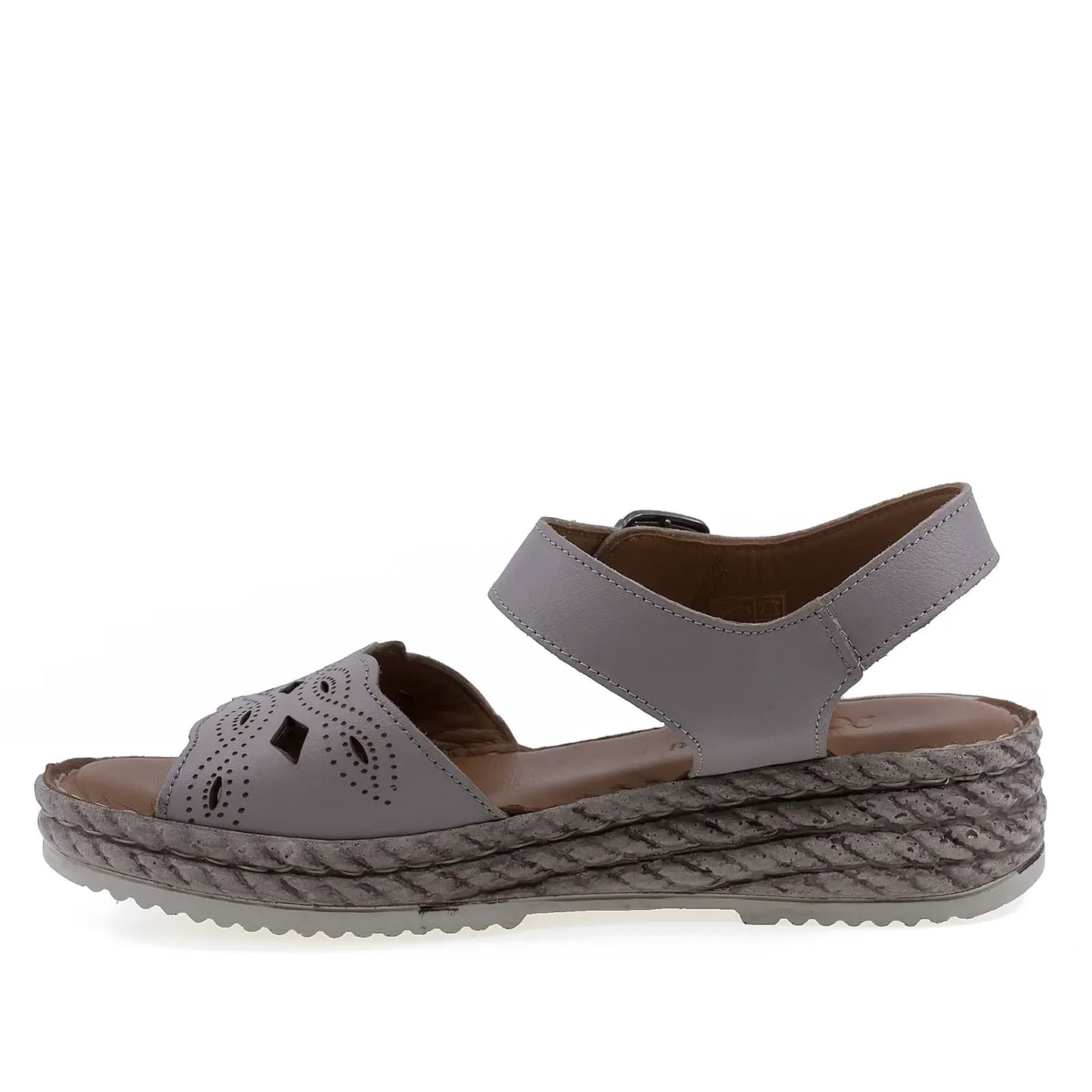 Sandale casual dama Anna Viotti D72-1401 gri din piele naturala