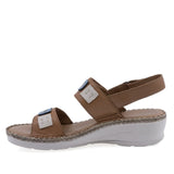 Profil lateral al sandalelor casual Anna Viotti D72-750 maro