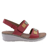 Sandale Anna Viotti D72-750 rosii, profil lateral dreapta