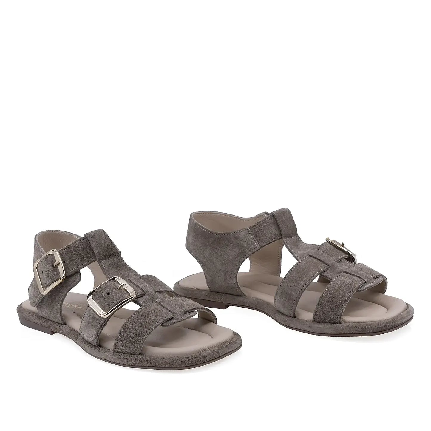 Sandale dama Anna Viotti D75-29626 gri din piele naturala intoarsa