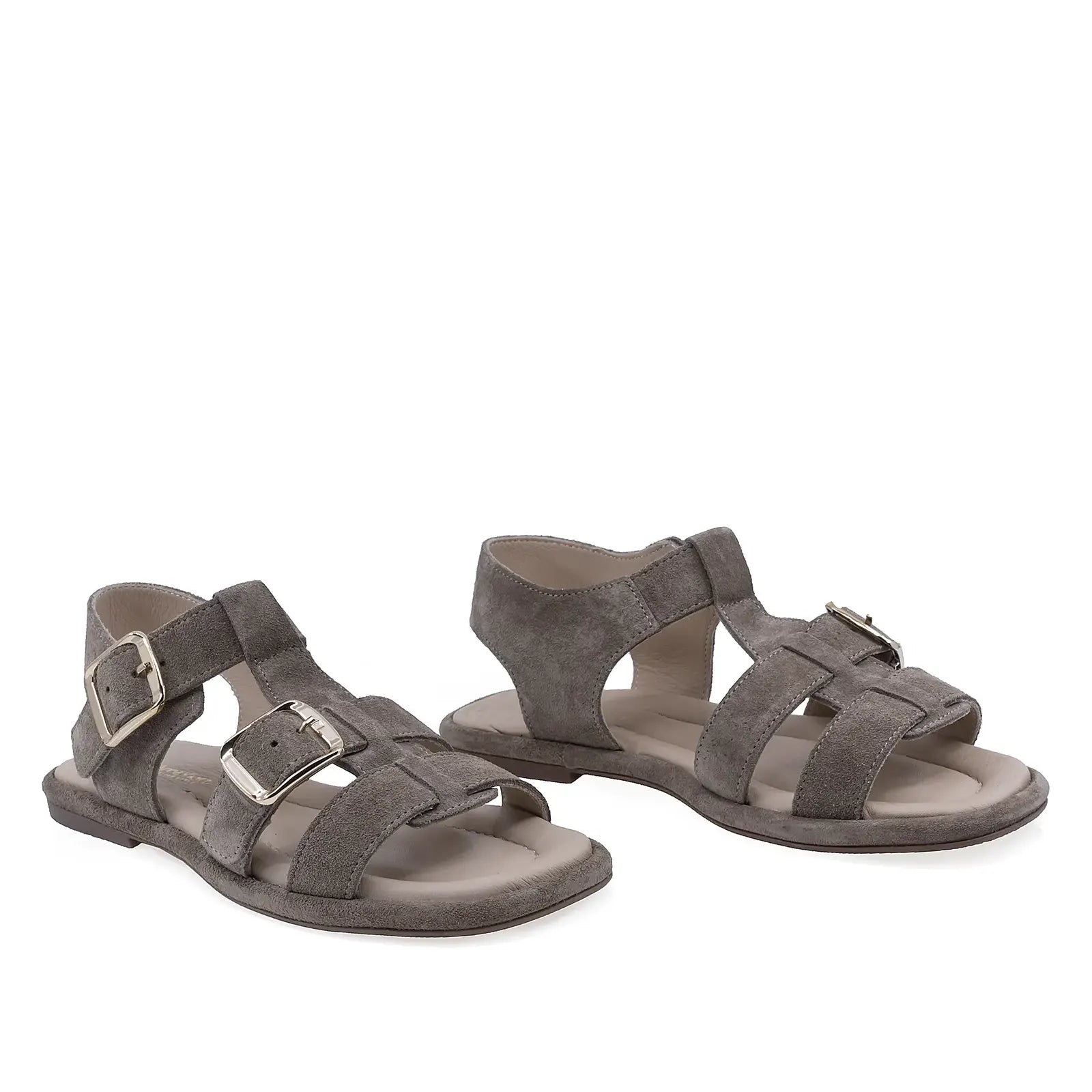Sandale dama Anna Viotti D75-29626 gri din piele naturala intoarsa