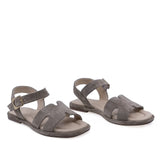 Sandale damă Anna Viotti D75-29633 gri din piele întoarsă naturală, design casual modern și confortabil
