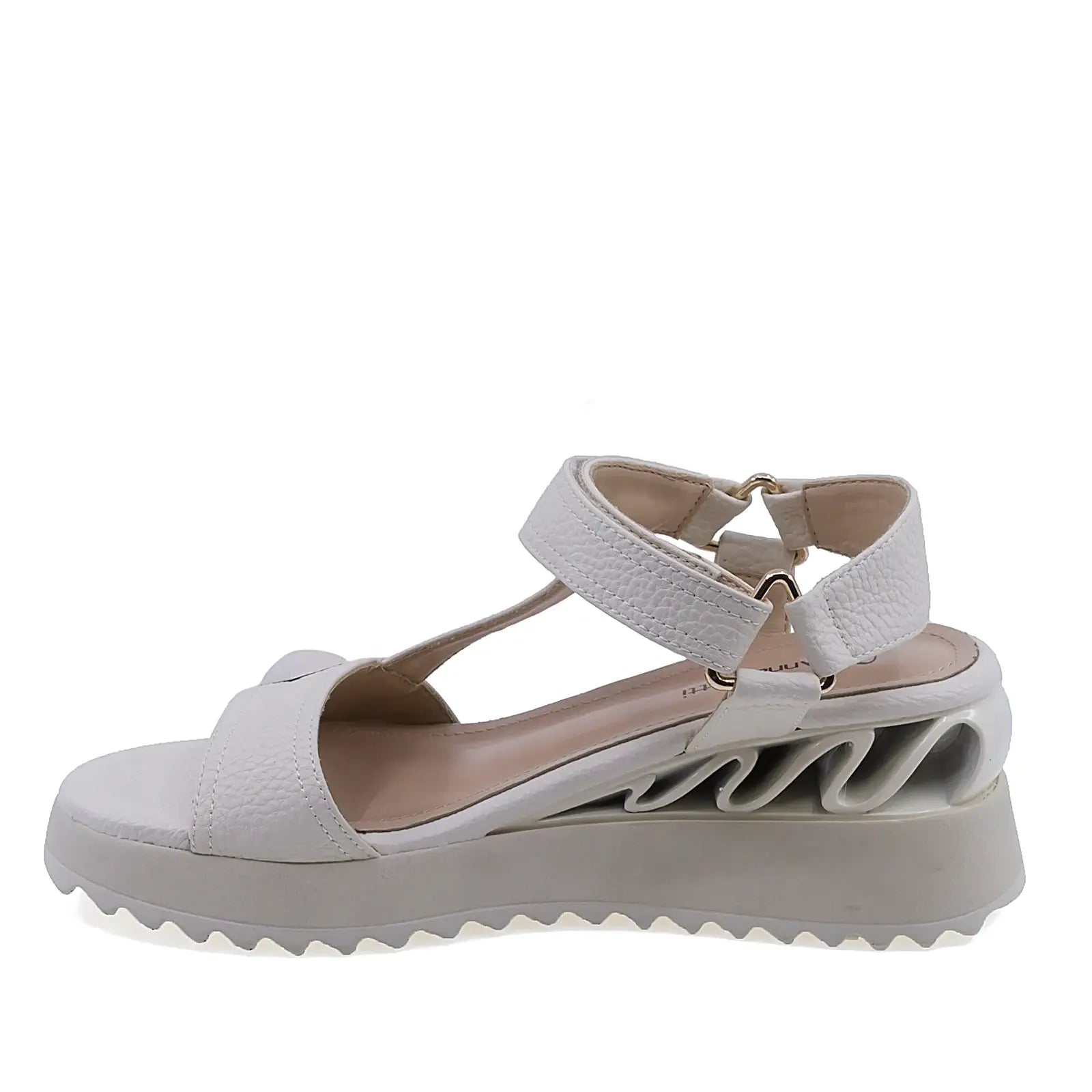 Sandale dama casual Anna Viotti D106-RD909-B39 bej vedere lateral stanga stil lejer