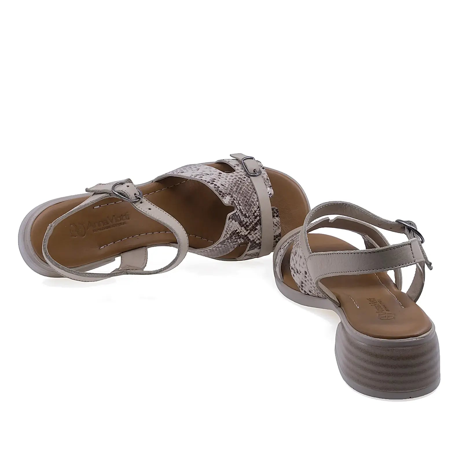 Sandale dama Anna Viotti D42-10209 cu interior din mesina naturala si confort ridicat pentru purtare zilnica