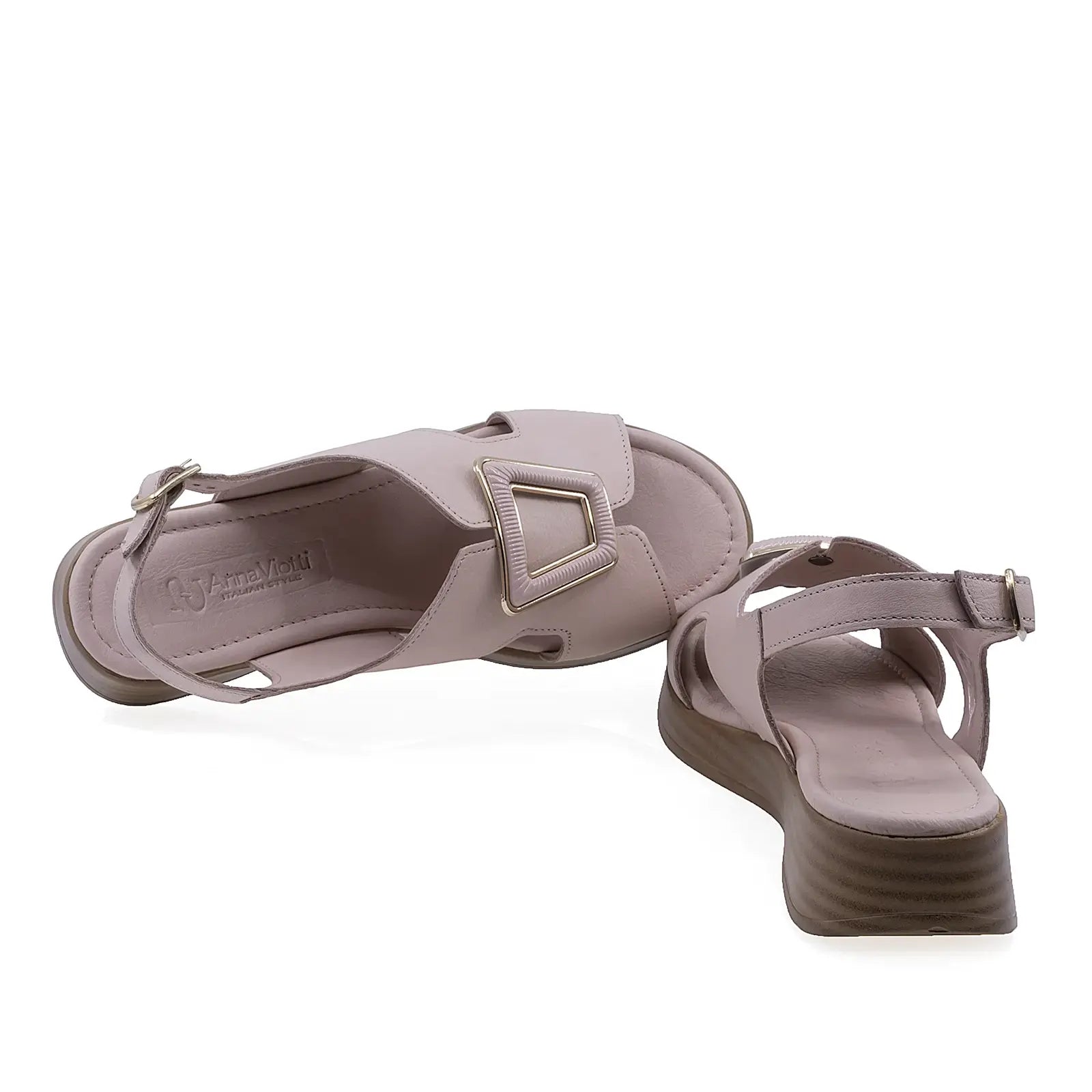 Sandale dama Anna Viotti D72-25-999 interior din mesina naturala moale pentru confort zilnic