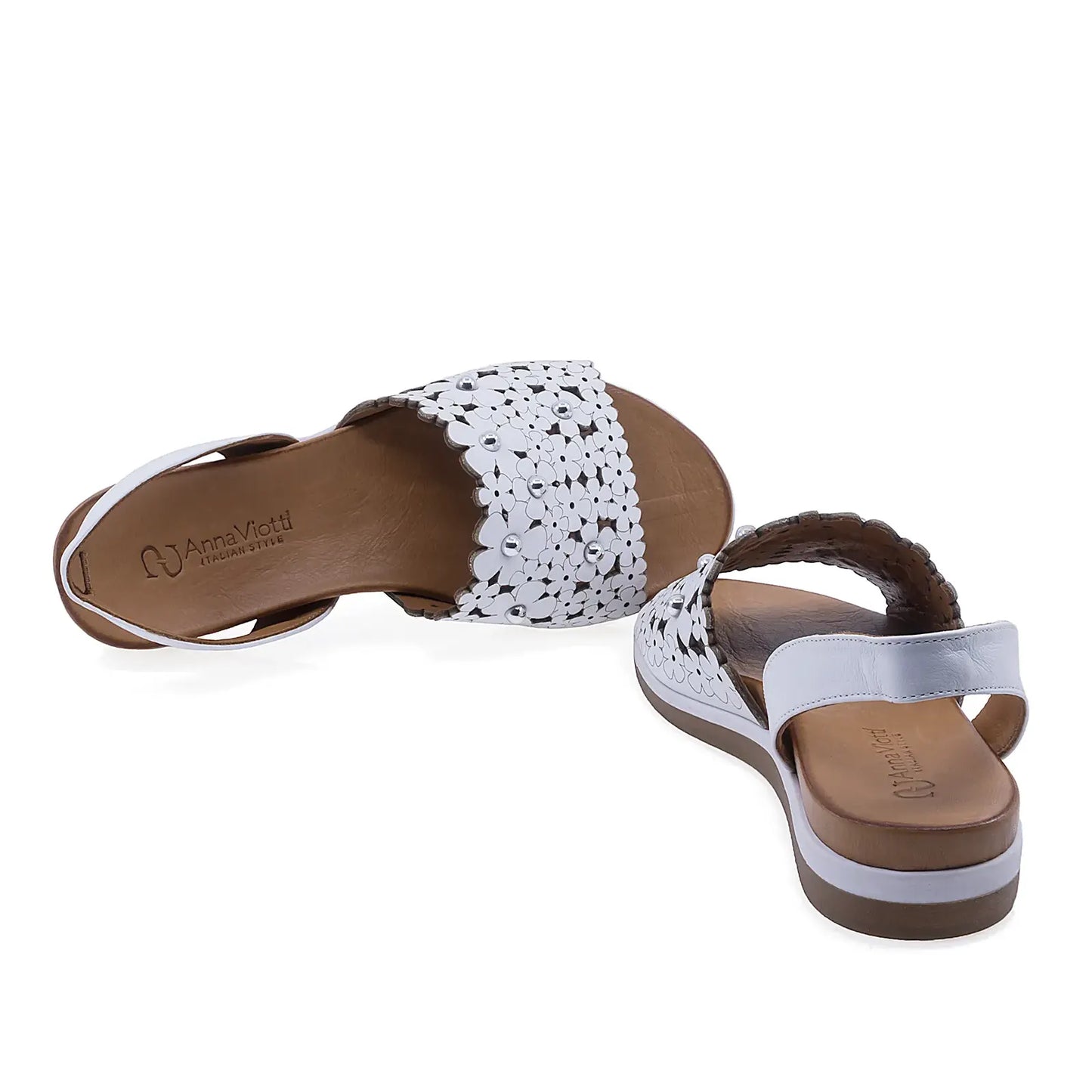 Sandale dama Anna Viotti D45-2653 brant acoperit cu mesina naturala confort ridicat