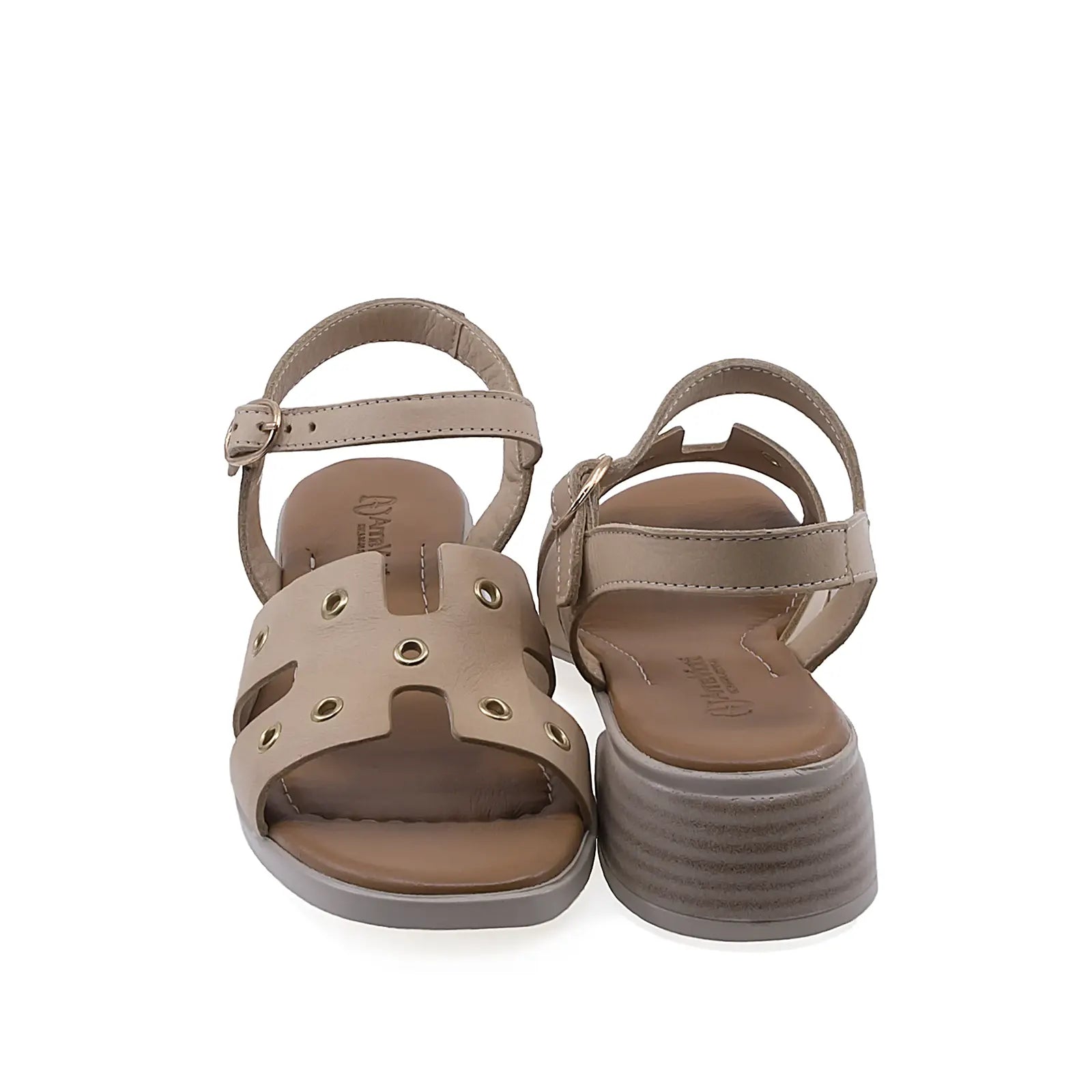 Sandale dama casual Anna Viotti D42-10217 vedere spate culoare cappuccino design elegant modern