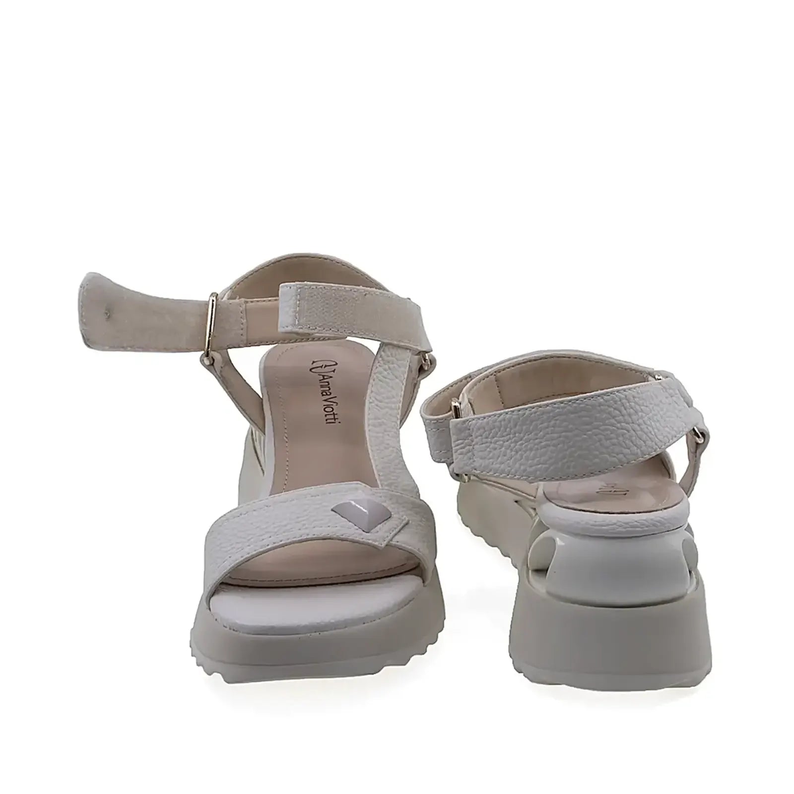 Sandale dama casual Anna Viotti D106-RD909-B39 bej vedere spate design simplu si confortabil