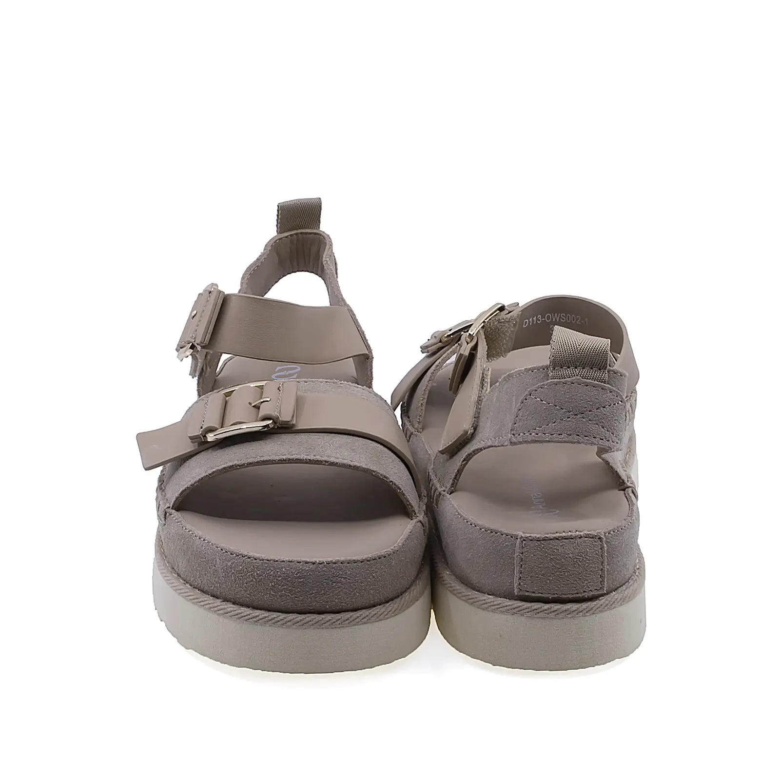Sandale dama casual Anna Viotti D113-OWS002-1 vedere spate piele intoarsa bej design modern
