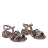 Sandale dama casual Anna Viotti D42-10209 piele naturala bej vedere din fata design elegant si confortabil