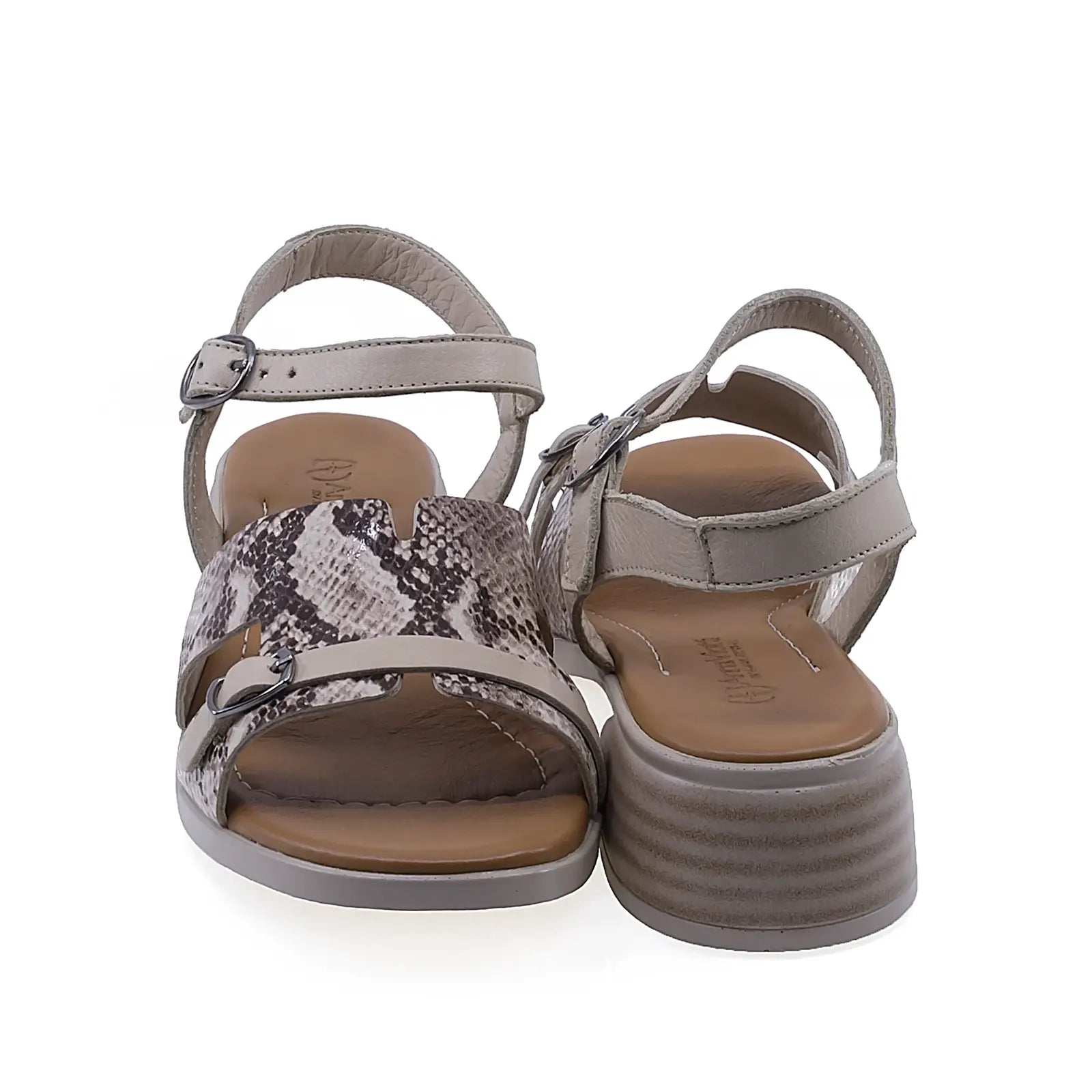 Sandale dama casual Anna Viotti D42-10209 vedere spate piele naturala bej design modern casual elegant