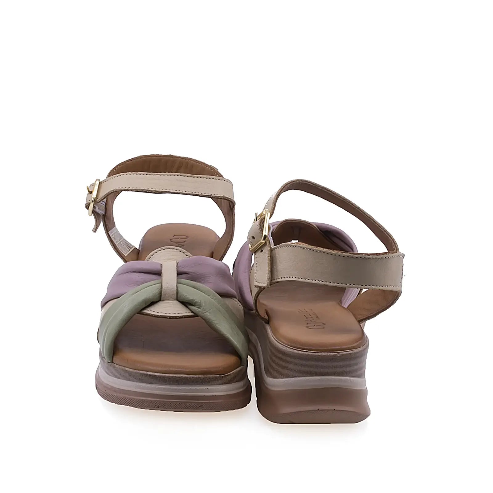 Sandale dama casual Anna Viotti D45-2717 bej multicolor vedere spate design confortabil