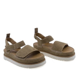 Sandale dama casual Anna Viotti D113-OWS004-9 piele intoarsa cafe vedere din fata stil modern si confortabil