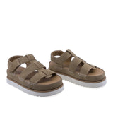 Sandale dama casual Anna Viotti D113-OWS002-8 piele intoarsa camel vedere din fata stil urban modern
