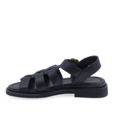 Sandale dama casual negre Anna Viotti D50-1814 vedere lateral stanga stil modern si confortabil