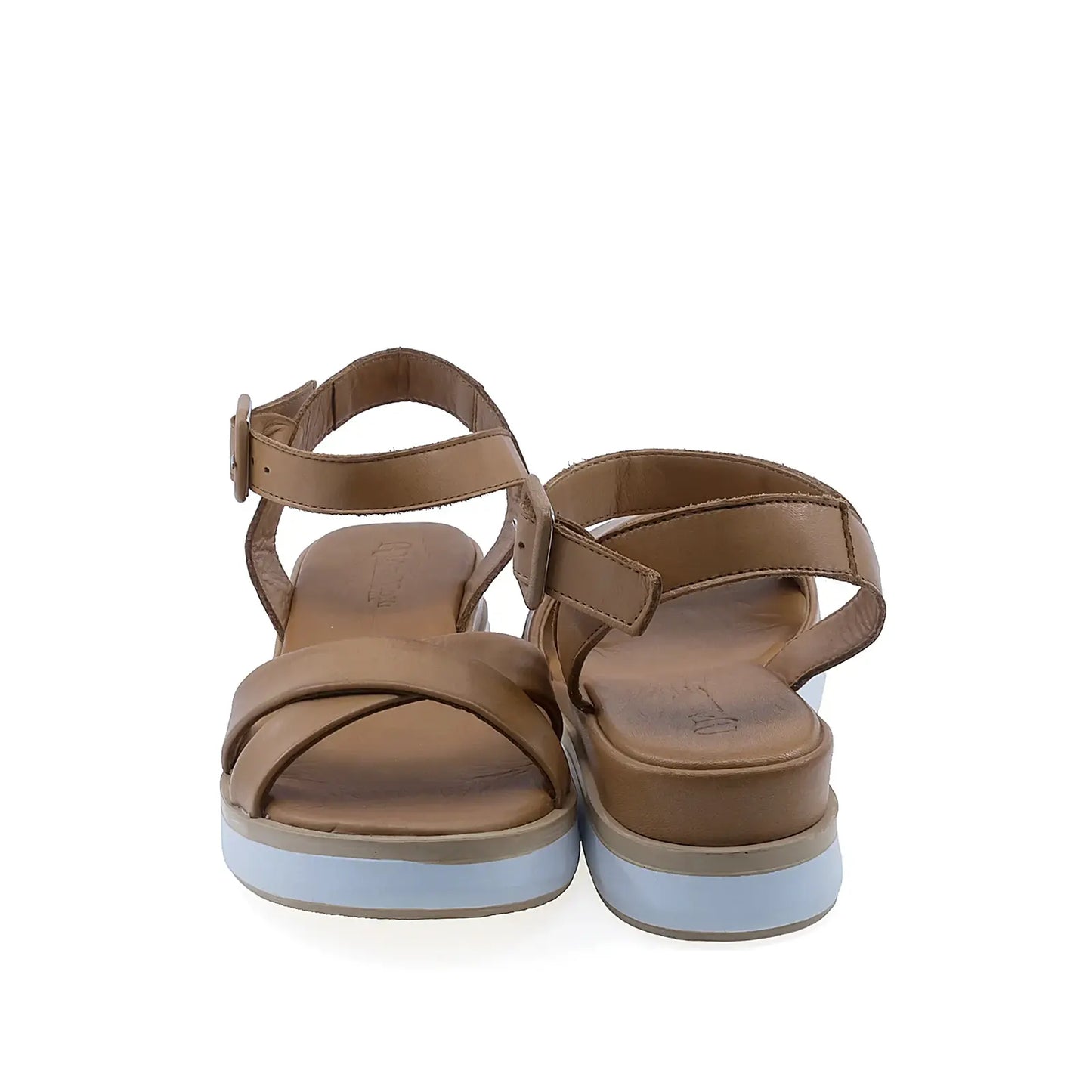 Sandale dama casual Anna Viotti D58-2515 vedere spate piele naturala coniac design modern