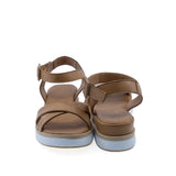 Sandale dama casual Anna Viotti D58-2515 vedere spate piele naturala coniac design modern