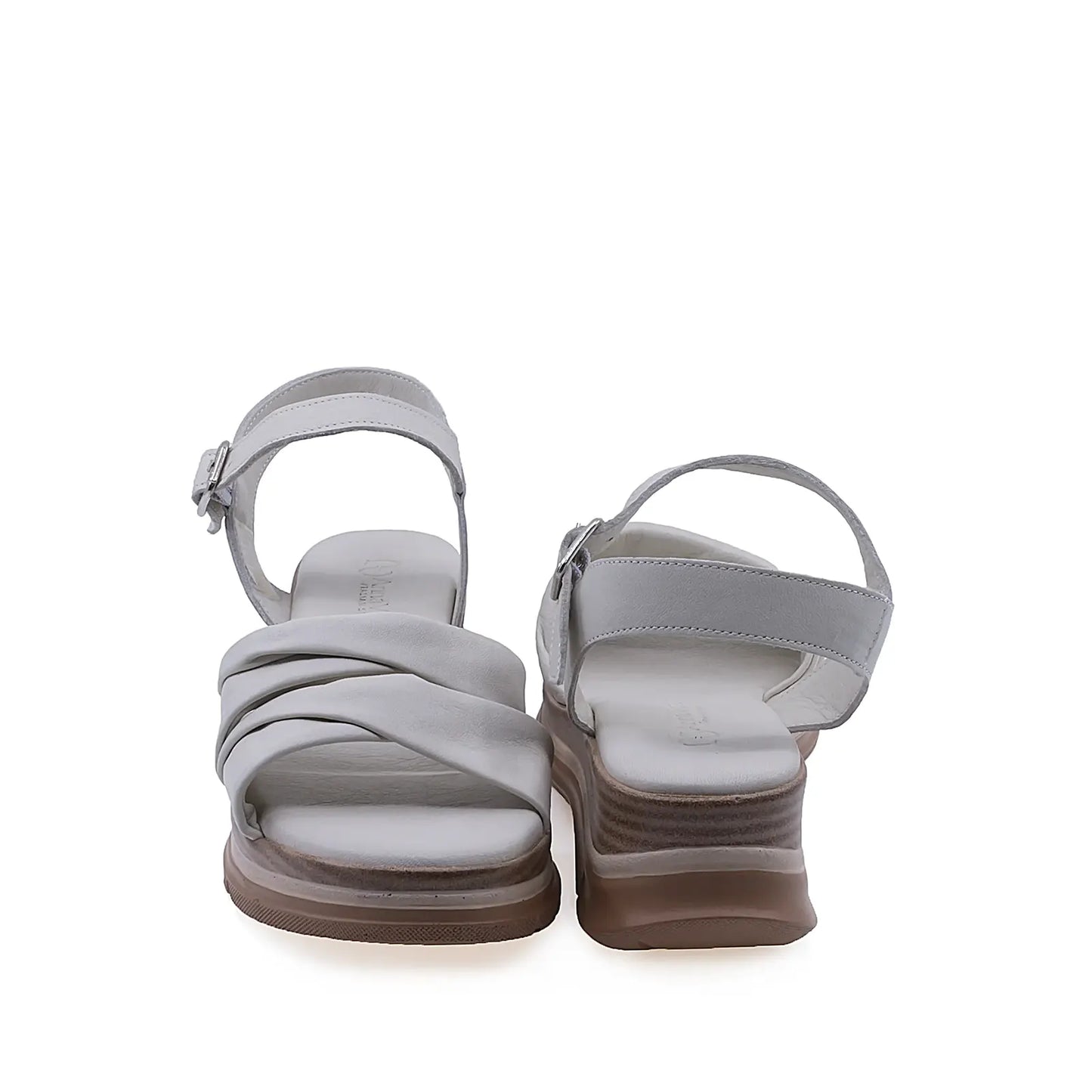 Sandale dama casual Anna Viotti vedere spate piele naturala crem design ergonomic