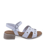 Sandale dama casual elegante Anna Viotti D42-10217 din piele naturala alba vedere laterala dreapta cu toc confortabil