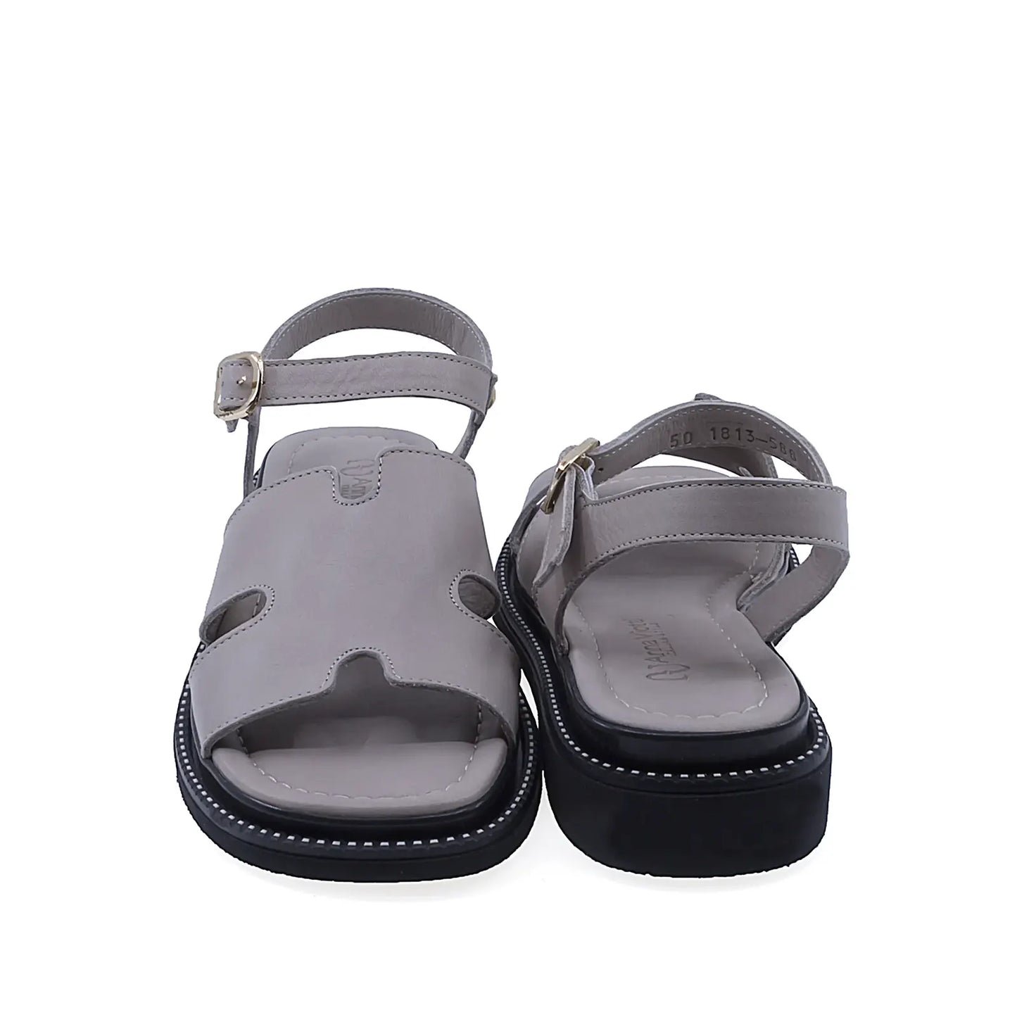 Sandale dama casual Anna Viotti D50-1813 vedere spate piele naturala gri design elegant