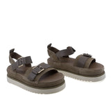 Sandale dama casual Anna Viotti D113-OWS002-1 piele intoarsa kaki vedere din fata stil urban modern
