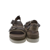 Sandale dama casual Anna Viotti D113-OWS002-1 vedere spate piele intoarsa kaki design modern