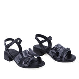 Sandale dama casual Anna Viotti D42-10209 piele naturala negre vedere din fata stil elegant