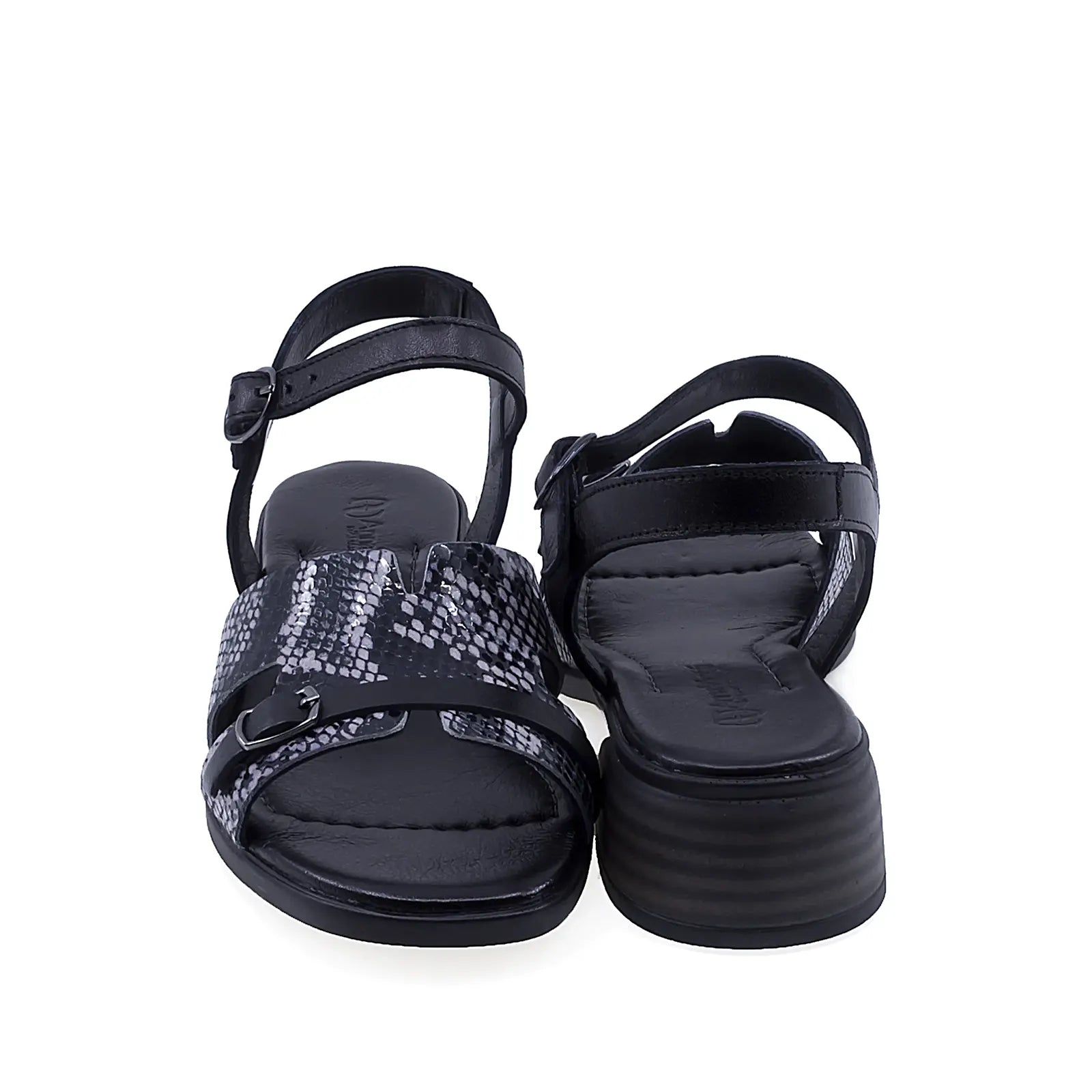 Sandale dama casual Anna Viotti D42-10209 vedere spate piele naturala neagra stil modern elegant