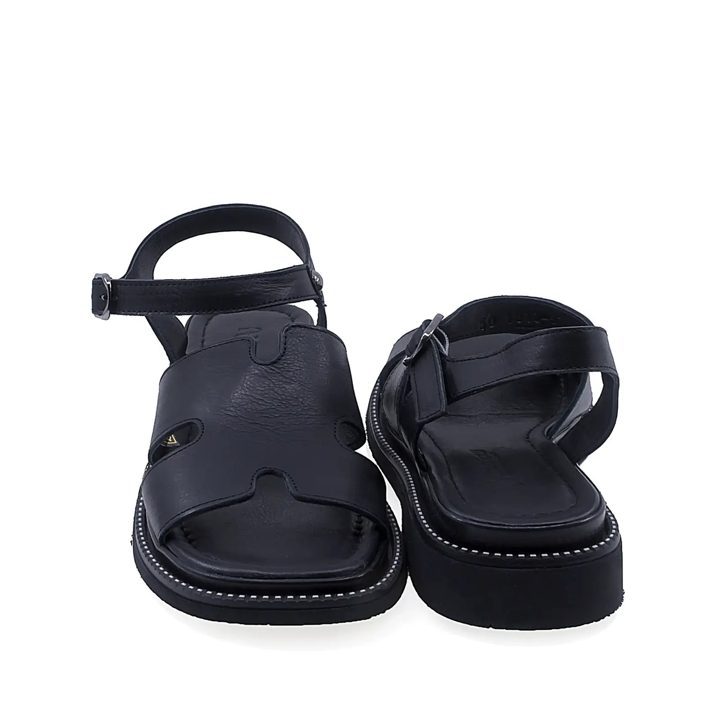 Sandale dama casual Anna Viotti D50-1813 vedere spate piele naturala neagra stil casual elegant