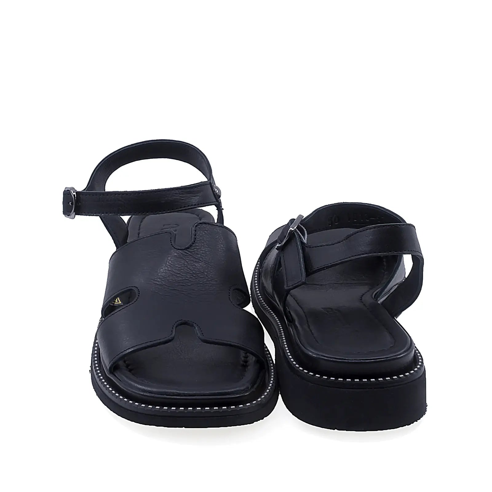 Sandale dama casual Anna Viotti D50-1813 vedere spate piele naturala neagra stil casual elegant