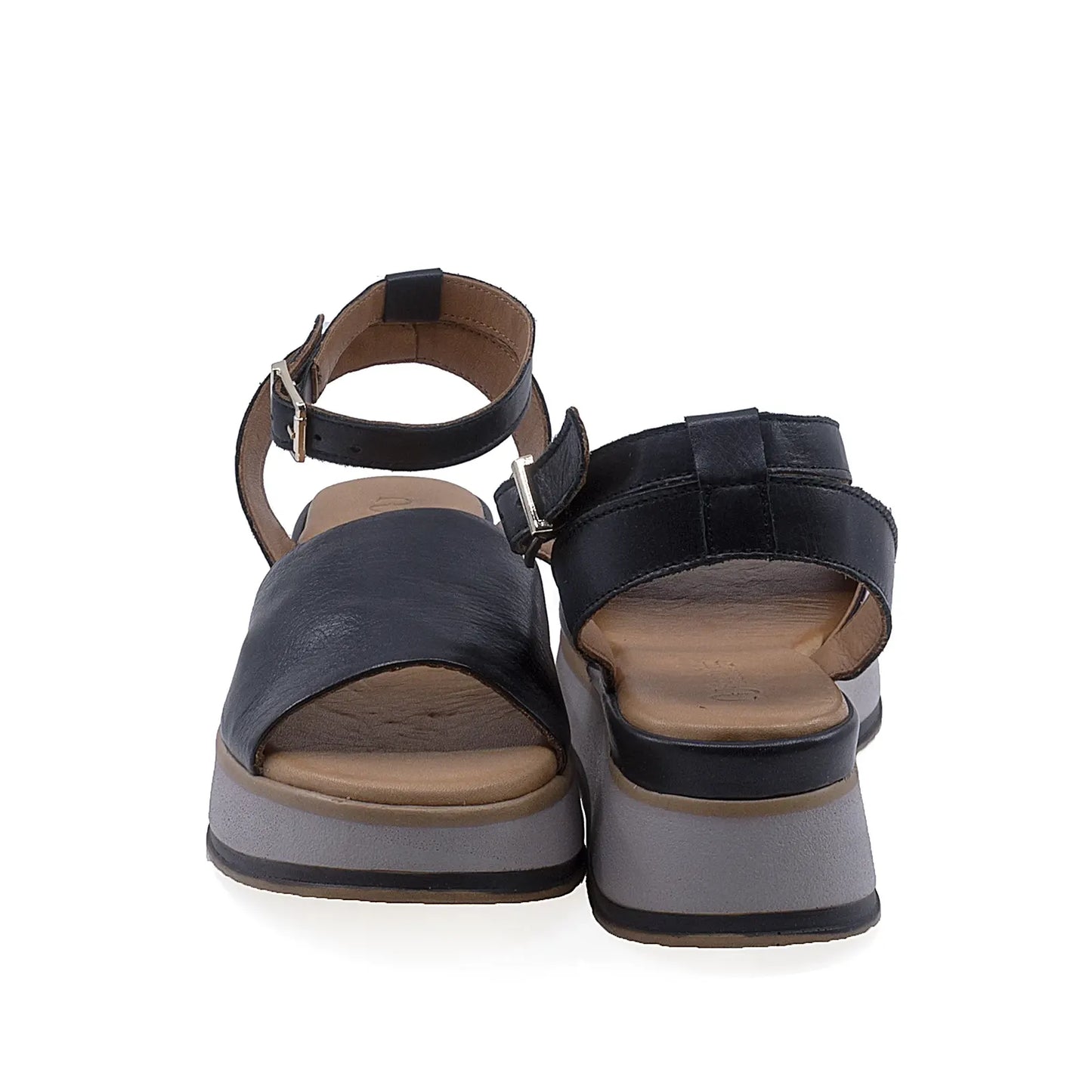 Sandale dama casual Anna Viotti D58-2410 vedere spate piele naturala neagra design modern