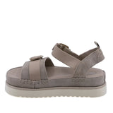 Sandale dama casual piele intoarsa Anna Viotti D113-OWS002-1 bej vedere lateral stanga stil modern