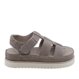 Sandale dama casual Anna Viotti D113-OWS002-8 din piele intoarsa bej vedere lateral dreapta confortabile si moderne