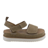 Sandale dama casual Anna Viotti D113-OWS004-9 din piele intoarsa cafe vedere lateral dreapta platforma comoda