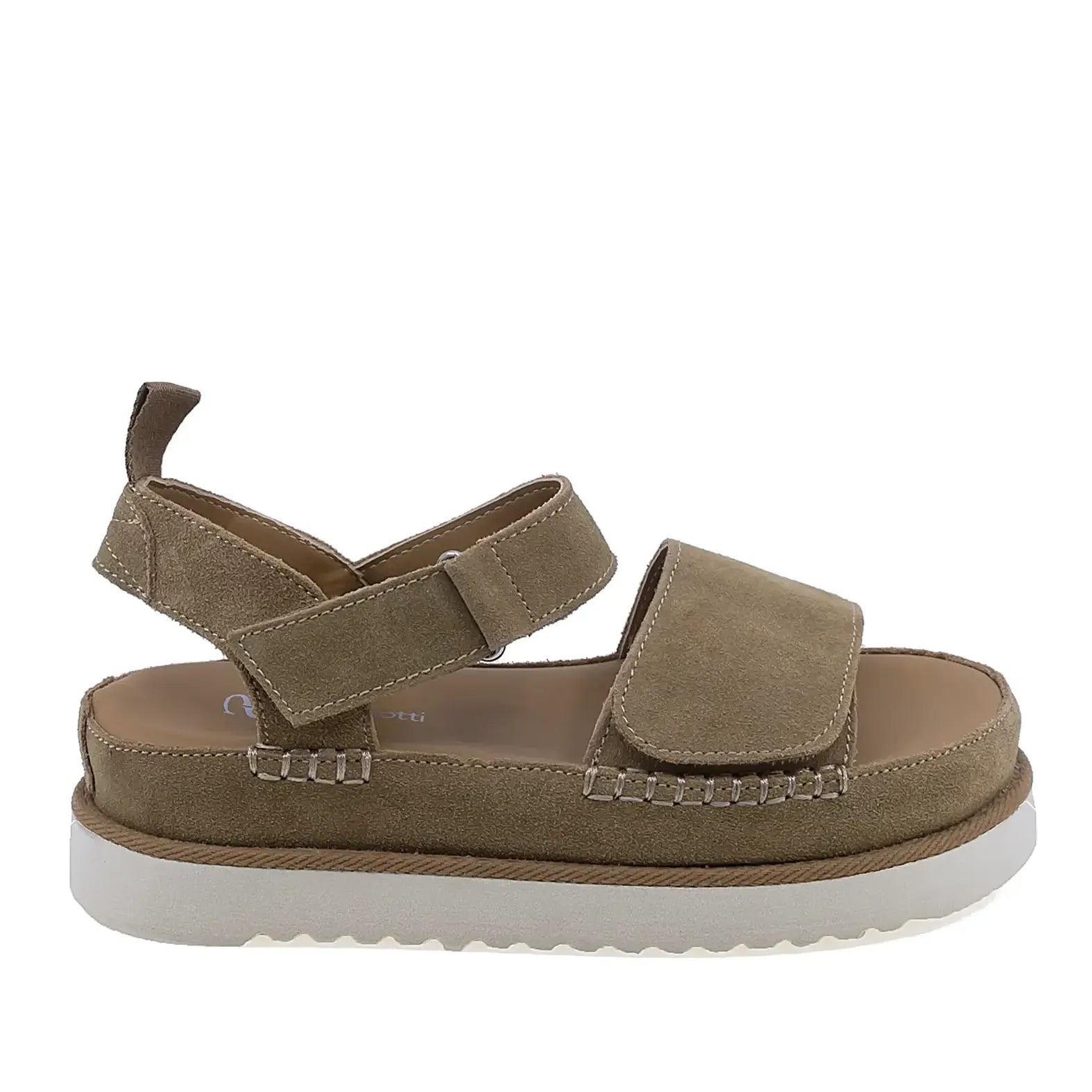 Sandale dama casual Anna Viotti D113-OWS004-9 din piele intoarsa cafe vedere lateral dreapta platforma comoda