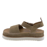 Sandale dama casual piele intoarsa Anna Viotti D113-OWS004-9 cafe vedere lateral stanga design modern
