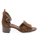 Sandale dama casual Anna Viotti D19-693 din piele intoarsa coniac vedere lateral dreapta confortabile